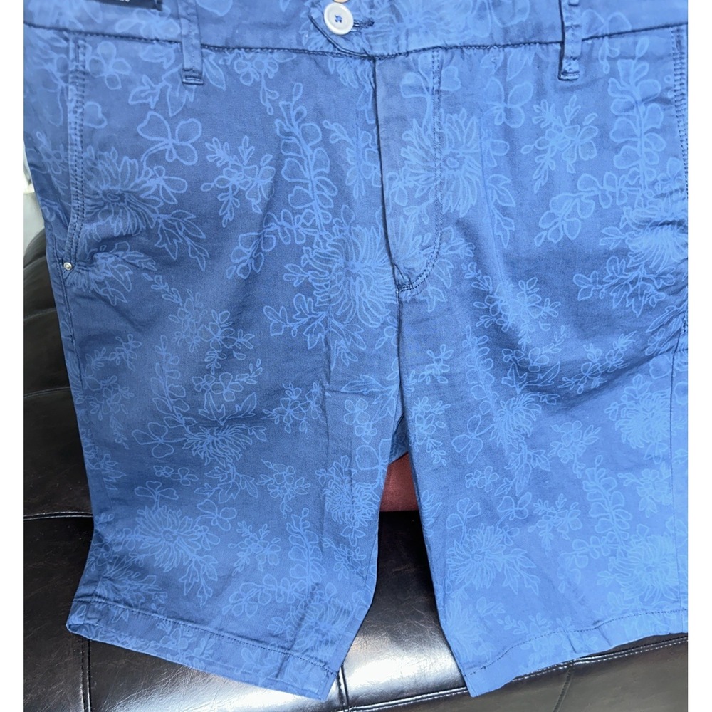 Teleria Zed Men Size 32 Roger Floral Bermuda Chino Shorts Blue Italy Gentlemen